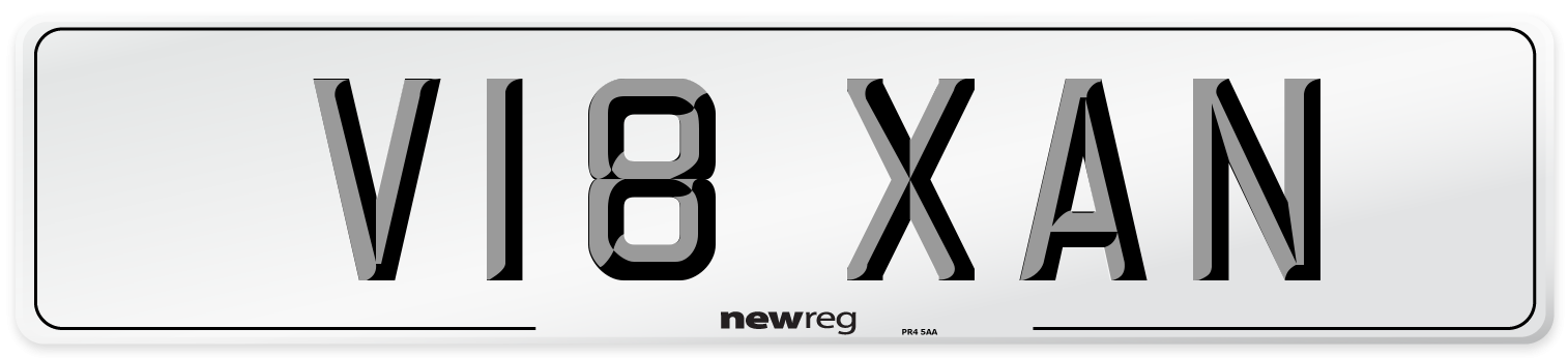 V18 XAN Number Plate from New Reg